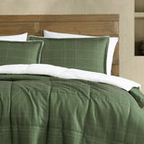 Ardor 3 Pcs Cammy Deep Khaki Comforter Set with Sherpa Reverse Queen/King - Side View