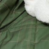 Ardor 3 Pcs Cammy Deep Khaki Comforter Set with Sherpa Reverse Queen/King - Top-Down View