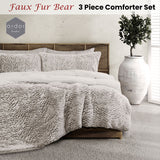 Ardor Faux Fur Bear 3 Piece Comforter Set Single/Double - Front View