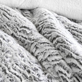 Ardor Faux Fur Silver 3 Piece Comforter Set Single/Double - Side View