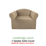 Elan Cambridge Extra-stretch Couch Cover Linen One Seater Linen - Front View