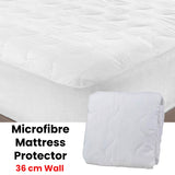 Essentially Home Living Microfibre Quilted Fitted Mattress Protector - KING SINGLE - Front View