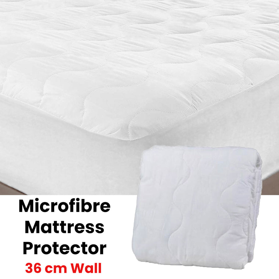 Essentially Home Living Microfibre Quilted Fitted Mattress Protector - LONG SINGLE, image 2