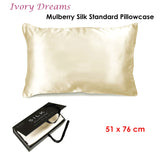 Ardor Mulberry Silk Standard Pillowcase Ivory Dreams - Front View