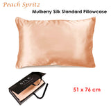 Ardor Mulberry Silk Standard Pillowcase Peach Spritz - Front View