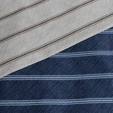 Ardor 250TC Navy & Charcoal Striped Cotton Sateen Quilt Cover Set - Queen Size - Side View
