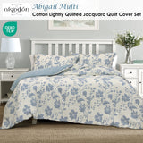 Algodon Abigail Multi Lightly Quilted Cotton Jacquard Quilt Cover Set King - Front View