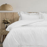 Algodon Adele White Cotton Ruffle Quilt Cover Set King