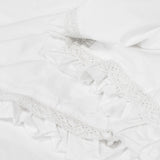 Algodon Adele White Cotton Ruffle Quilt Cover Set King - Top-Down View