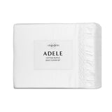 Algodon Adele White Cotton Ruffle Quilt Cover Set King - 45-Degree Angle
