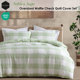 Ardor Ashlea Sage Oversized Waffle Check Quilt Cover Set King - Front View