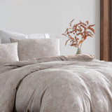 Ardor Avena Almond Textured Floral Jacquard Quilt Cover Set King - Side View