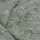 Ardor Avena Green Textured Floral Jacquard Quilt Cover Set Queen