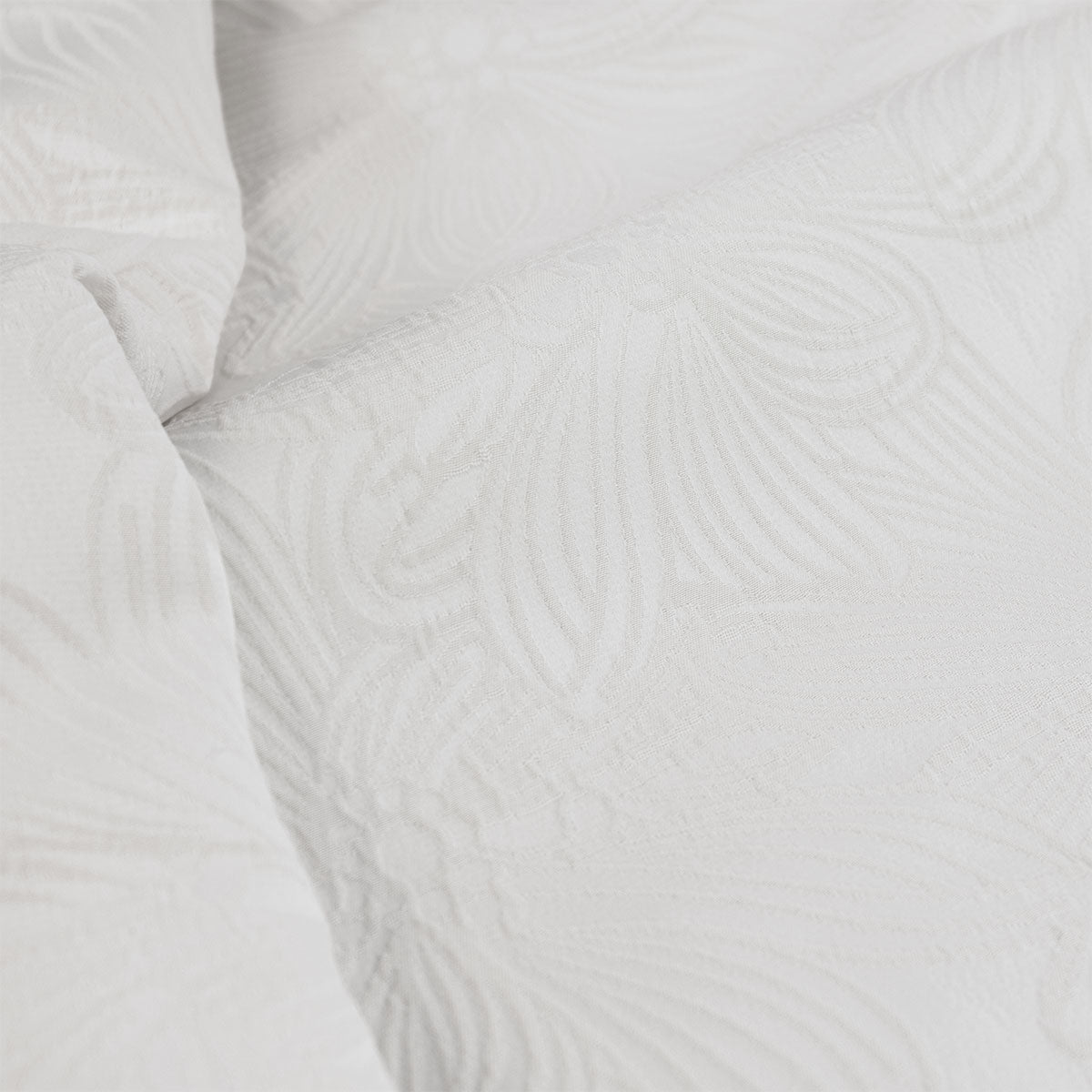 Ardor Avena White Textured Floral Jacquard Quilt Cover Set Queen