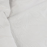 Ardor Avena White Textured Floral Jacquard Quilt Cover Set Queen - Top-Down View