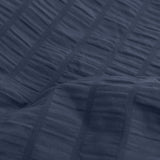 Ardor Byron Navy Seersucker Quilt Cover Set Queen - Side View