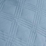 Ardor Carter Mineral Blue Embossed Vintage Washed Geometric Quilt Cover Set Queen - Top-Down View