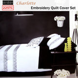 Ardor Charlotte White Quilt Cover Set QUEEN - Front View