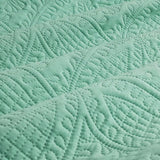 Chateau Aqua Green Embossed Petal Quilt Cover Set for Queen Size - Side View