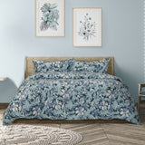 Ardor Eadie Teal Floral Printed Quilt Cover Set Queen