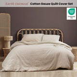 Ardor Earth Oatmeal Cotton Gauze Quilt Cover Set King - Front View