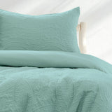 Ardor Eddison Bluestone Light Quilted Embossed Quilt Cover Set King - Side View