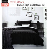 Ardor Evie Black Quilt Cover Set QUEEN - Front View