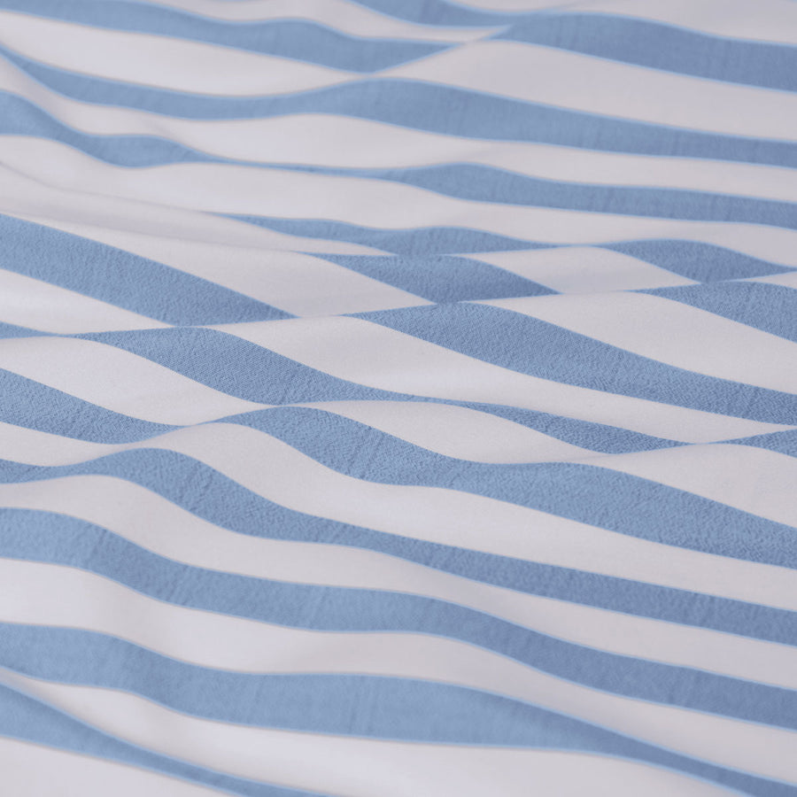 Ardor Frankie Blue Stripe Yarn Dyed Reversible Quilt Cover Set Queen
