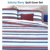 Apartmento Infinity Navy Quilt Cover Set King - Front View