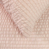 Ardor Ingrid Blush Seersucker Stripe Quilt Cover Set Single - Top-Down View