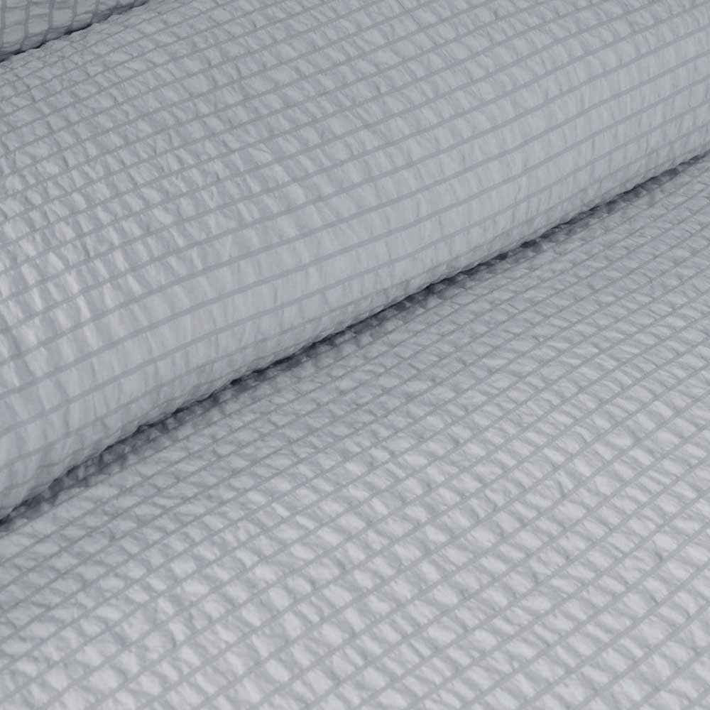Ingrid Silver Striped Seersucker Quilt Cover Set - Double Size by Ardor