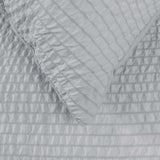 Ardor Ingrid Silver Seersucker Stripe Quilt Cover Set Queen - Top-Down View