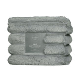Ardor Jax Smoky Grey Plush Faux Fur Quilt Cover Set King - 45-Degree Angle