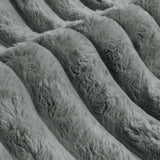 Ardor Jax Smokey Grey Luxe Faux Fur Quilt Cover Set for Queen Size - Top-Down View