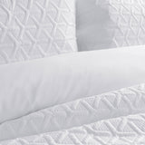 Ardor Leonardo White Embossed Quilt Cover Set Queen - Side View