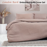 Ardor London Bark Embossed Quilt Cover Set Queen - Front View