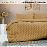 Ardor London Cinnamon Embossed Quilt Cover Set King - Front View