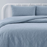 Ardor Lottie Bluebell Pinsonic Embossed Quilt Cover Set Queen - Side View