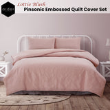 Ardor Lottie Blush Pinsonic Embossed Quilt Cover Set Queen - Front View