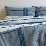 Ardor Mateo Navy Polyester Cotton Quilt Cover Set Queen - Side View