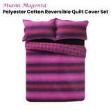 Apartmento Miami Magenta Reversible Polyester Cotton Quilt Cover Set King - Front View
