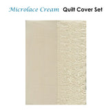 Essentially Home Living Microlace Cream Quilt Cover Set Single - Front View