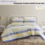 Ardor Milford Seafoam Polyester Cotton Quilt Cover Set Queen - Front View