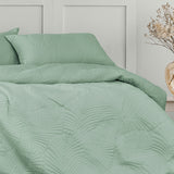 Ardor Molly Palm Green Quilted Quilt Cover Set Queen - Side View