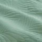 Ardor Molly Palm Green Quilted Quilt Cover Set Queen - Top-Down View