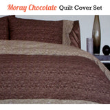 Essentially Home Living Moray Chocolate Quilt Cover Set Double - Front View