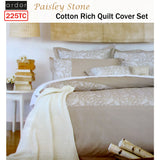 Ardor 225TC Cotton Rich Paisley Stone Quilt Cover Set Queen - Front View