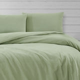Ardor Preston Pale Green Embossed Quilt Cover Set King - Side View