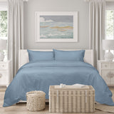 Algodon Romy Blue Cotton Jacquard Quilt Cover Set King