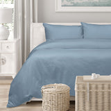 Algodon Romy Blue Cotton Jacquard Quilt Cover Set King - Side View